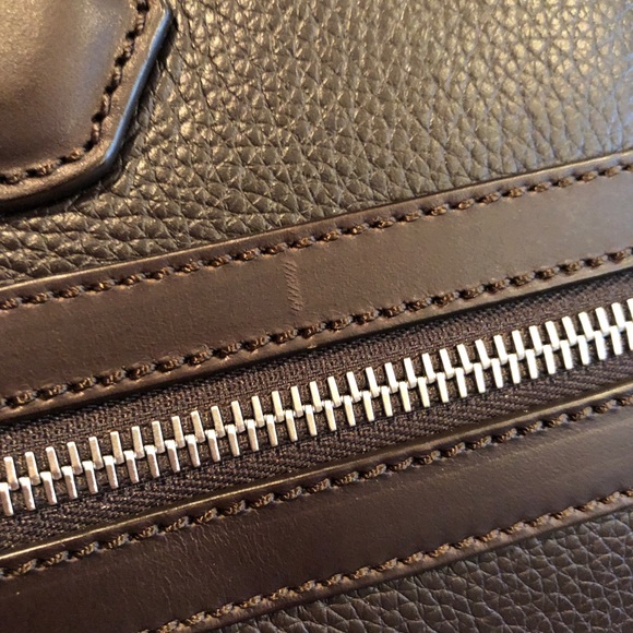 New Authentic Dunhill Boston Full-Grain Classic Brown Leather Fashion Briefcase - Picture 15 of 16